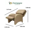 POLTRONA RECLINABLE MANUAL - TELA RUSTICA COLOR ARENA OSCURA en Beige - Butacas, banquetas y puffs, Uruguay | Champagne Home, vista 2 de 3