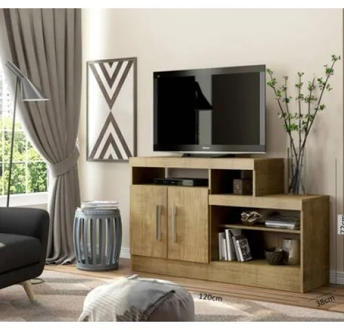 Rack Veneza 2P y estantes Terracota Demolicion en Rojo - Muebles para TV, Uruguay | Que Sal Muebleria