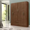 Ropero 6 puertas 2 cajones con estantes y perchero interior natural 172X136X35 - DAKAR en Marrón - Roperos y placares, Uruguay | Mulata, vista 2 de 7