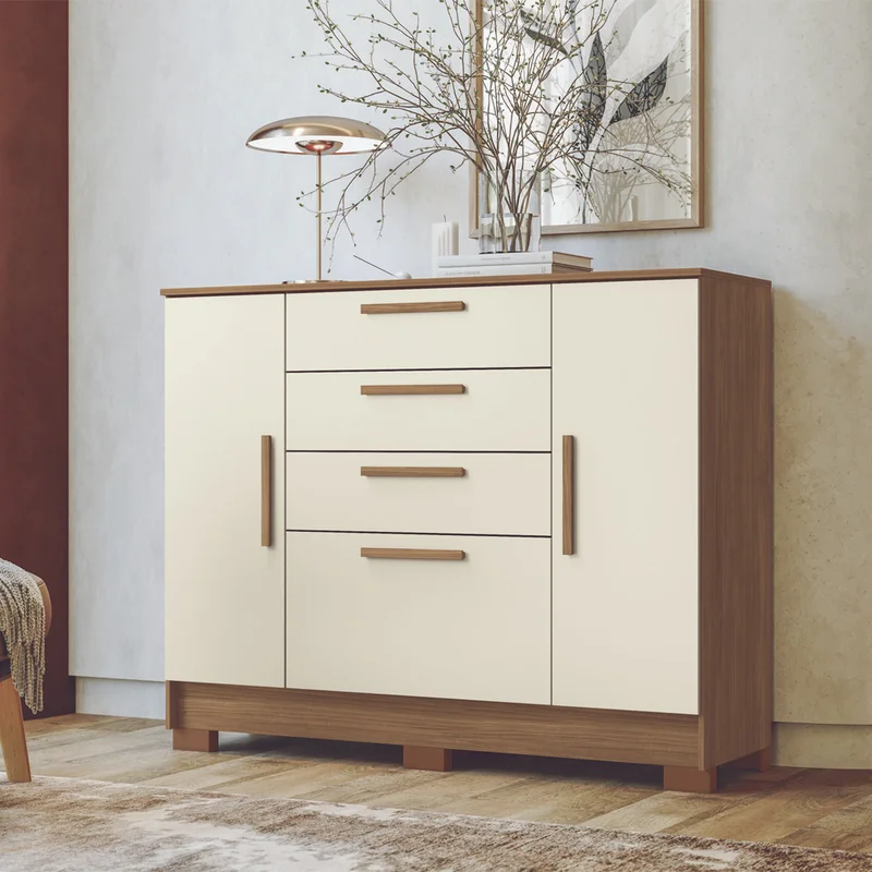 Comoda Cajonera Dormitorio 4 Cajones 2 Puertas en Beige - Muebles, Uruguay | Soy Hogar, vista 6
