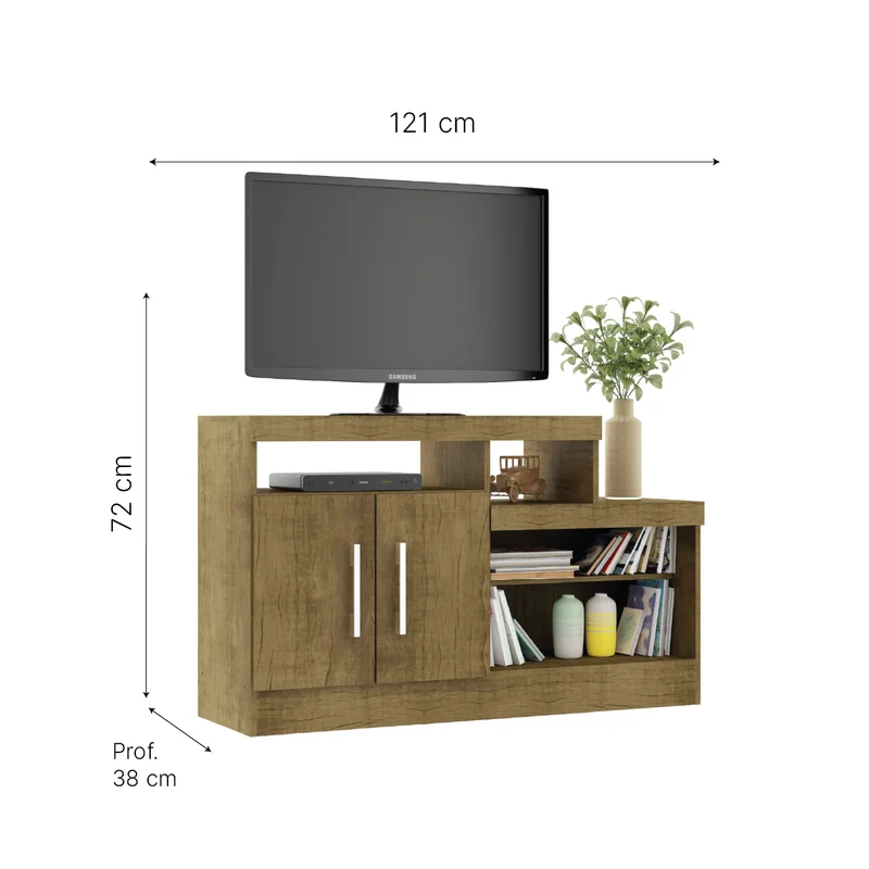 Rack Modular Tv Led Lcd Muebles Living Comedor Veneza 615 en Marrón - Muebles para TV, Uruguay | Soy Hogar, vista 3