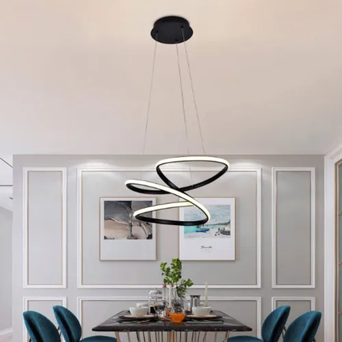 Luminaria led colgante 76W Negro en Negro - Lámparas colgantes, Uruguay | Decotech
