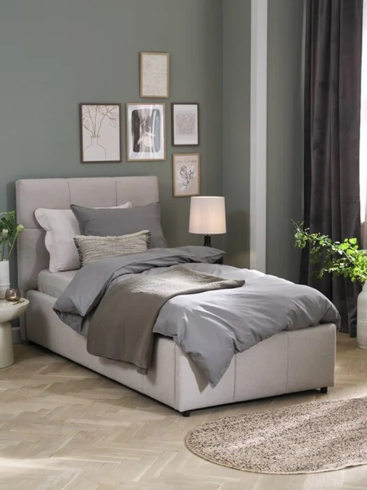 Estructura cama VEMMELEV 1 Plaza 90x200 beige en Beige - Dormitorio, Uruguay | JYSK