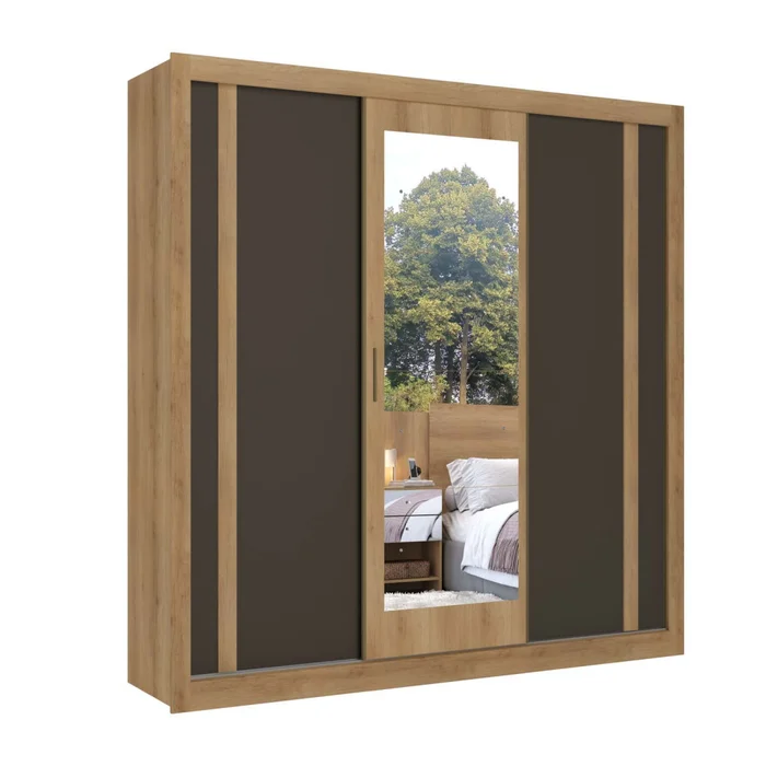 Placard Ropero 3 Puertas Mdp Marron Ibiza Flex en Marrón - Roperos y placares, Uruguay | Divino, vista 2