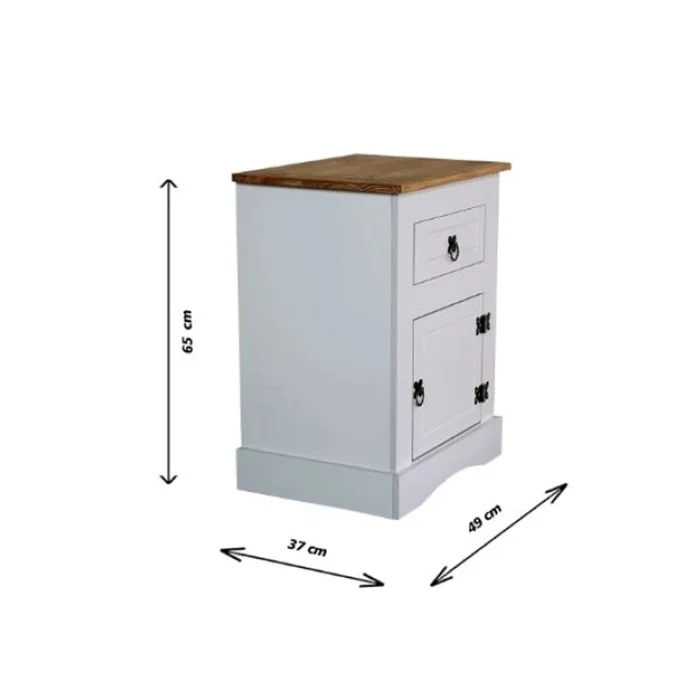 Mesa de luz 1 puerta 1 cajón Línea Monterrey en Blanco - Mesas de luz, Uruguay | Ecowood, vista 5