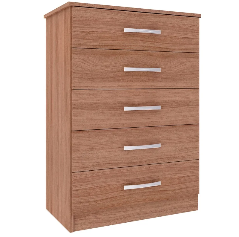 Comodas Cajoneras 5 Cajones Dormitorio Negro 058 en Negro - Cómodas, Uruguay | Muebles Express, vista 3