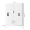 Ropero Armario 6 puertas 2 cajones con estantes y perchero interior natural 172X136X35 - Blanco en Blanco - Roperos y placares, Uruguay | Mulata, vista 7 de 8
