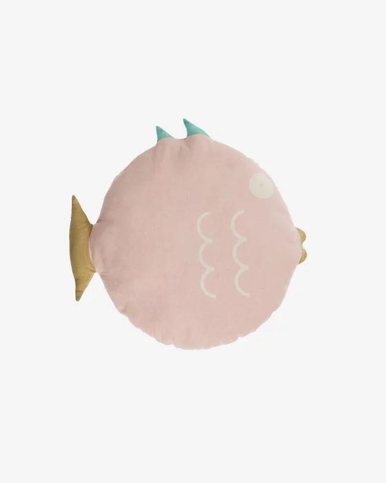 Almohadón en forma de pez Delmare 100% algodón - rosa Ø 45 cm en Multicolor - Textiles, Uruguay | Kavehome