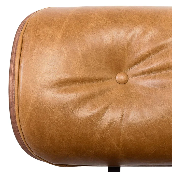 Butaca C/puff 1 Cuerpo Cuero-100-natural Marron Eames Camel en Beige - Sillones y sofás, Uruguay | Divino, vista 8