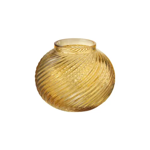 JARRON RED VIDRIO RELIEVE 15.5X15.5X12.5CM AMARILLO en Amarillo - Jarrones, Uruguay | Koz