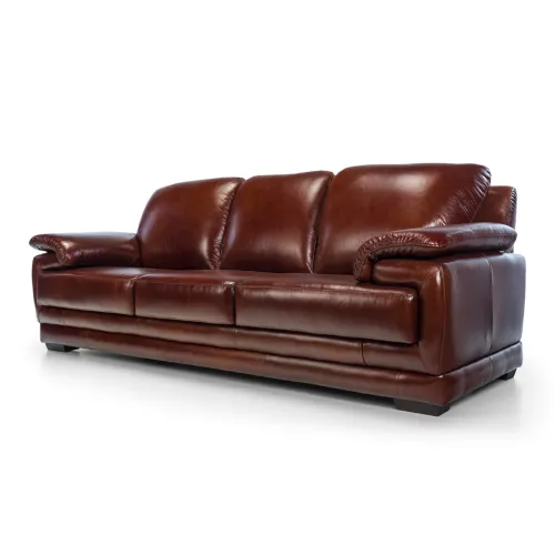 Sofá Space - Cuero Natural - 3 cuerpos - A fabricar en Marrón - Sillones y sofás, Uruguay | NYR