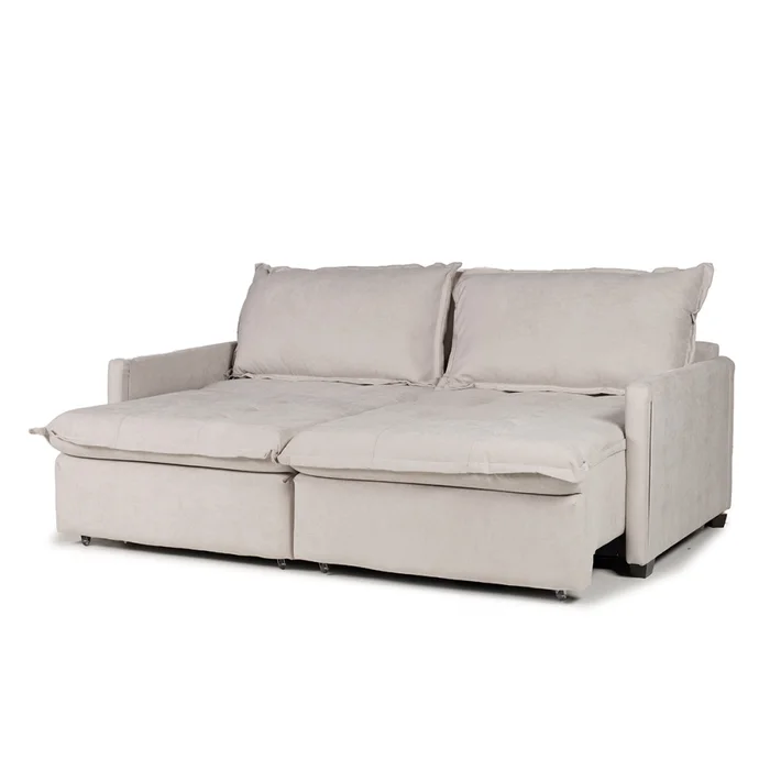 Sofá Cama Oliver - Tela Microfibra - 12073 (Greige) en Gris - Sillones y sofás, Uruguay | NYR, vista 3