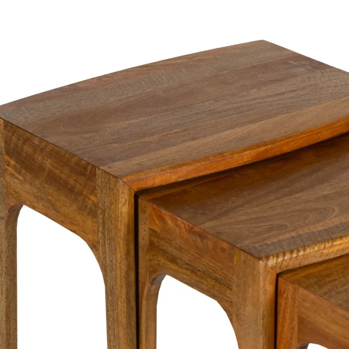 Set Mesas Madera Marron Vintage Castaño en Marrón - Mesas de living, Uruguay | Divino, vista 6