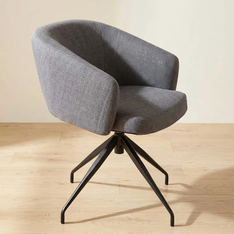 Silla De Oficina Tela-y-metal Gris Round en Gris - Sillas de escritorio, Uruguay | Divino