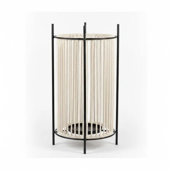 FANAL CILINDRICO METAL/CUERDA D17x34CM en Beige - Jarrones, Uruguay | Decohogar