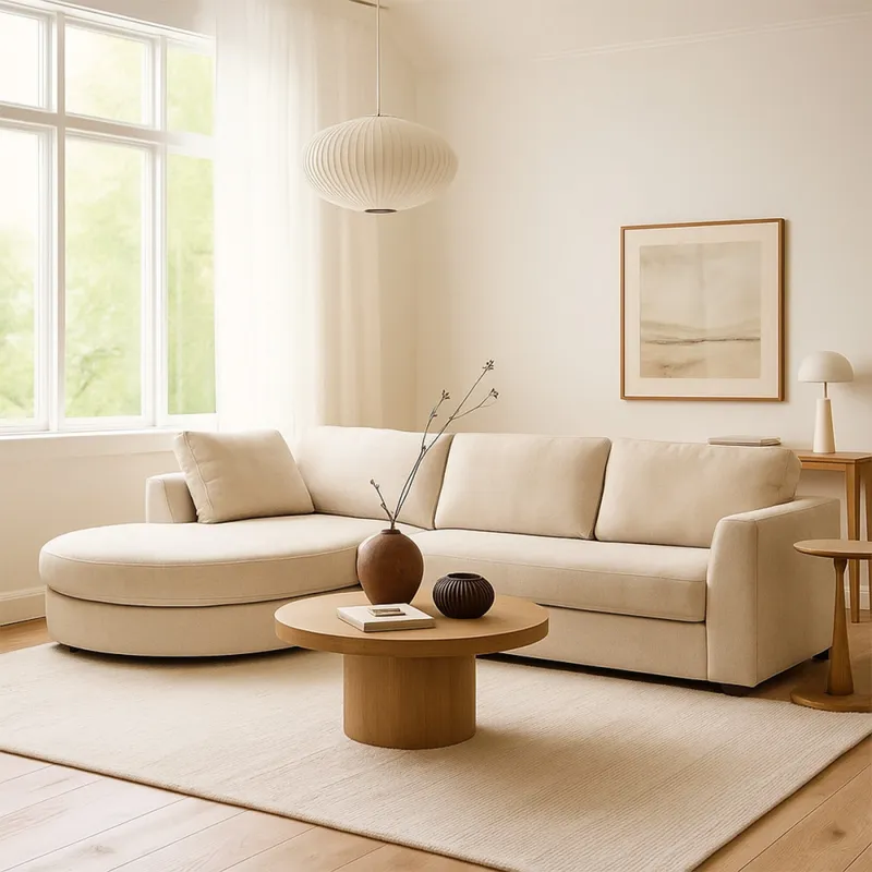 Rinconera Lotus - Tela Microfibra - Chaise Izquierdo - 12073 (Greige) en Beige - Sillones y sofás, Uruguay | NYR