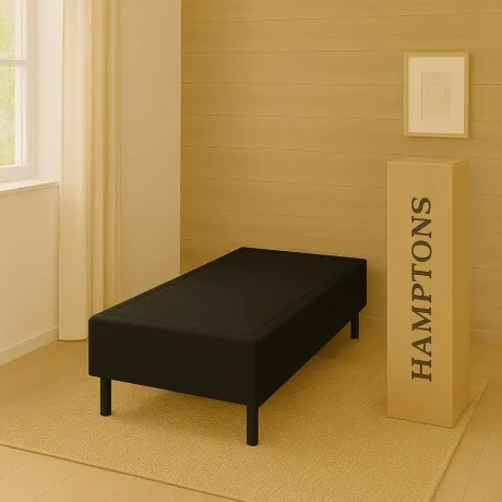Smart Box Hamptons 1 Plaza 90x190 cm - Negro en Negro - Dormitorio, Uruguay | La Cueva Muebles