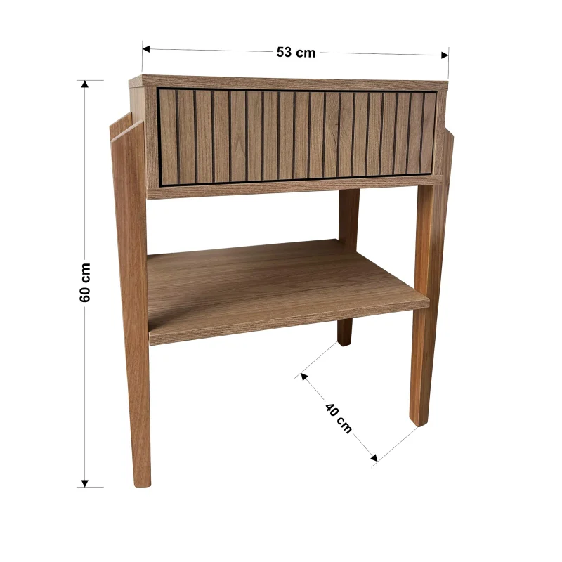 Mesa de Luz Capri - Olmo en Madera natural - Mesas de luz, Uruguay | Berna Home, vista 7