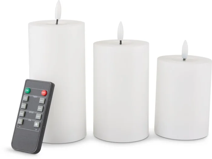 Vela LED EIDE 3 piezas con control en Blanco - Velas y Portavelas, Uruguay | JYSK