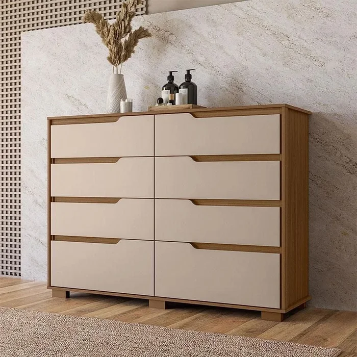 Comoda Cajonera 8 Cajones Combinada Con Patas Dormitorio en CARVALHO/FENDI - Cómodas, Uruguay | Soy Hogar, vista 2