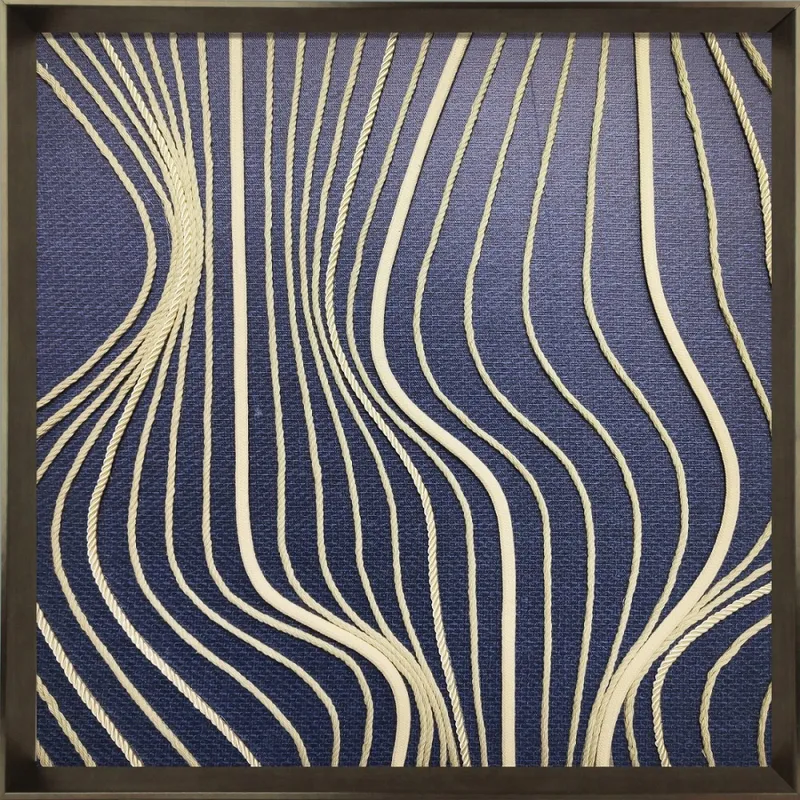 CUADRO EN TELA ABSTRACTO FONDO AZUL MARCO MADERA en Azul - Decoración de pared, Uruguay | Champagne Home