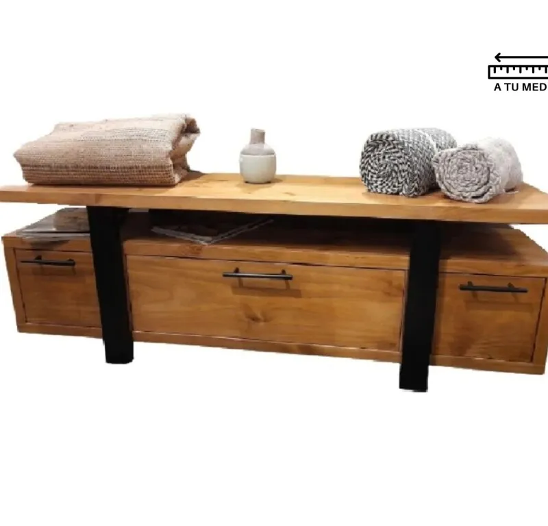 Rack IRON 1.50 m en Madera natural - Muebles para TV, Uruguay | Finkel