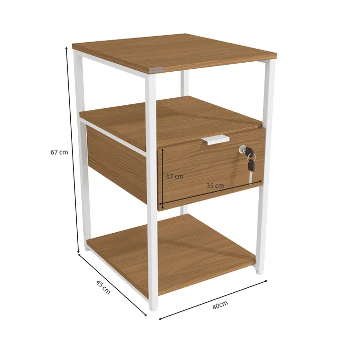 Estante Auxiliar Con Cerradura - Linea Industrial en Madera natural - Bibliotecas, Uruguay | Balton, vista 8