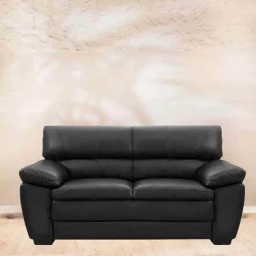 Sillón 100% Cuero - 2 Cuerpos Premium - Negro en Negro - Sillones y sofás, Uruguay | Nario Hogar