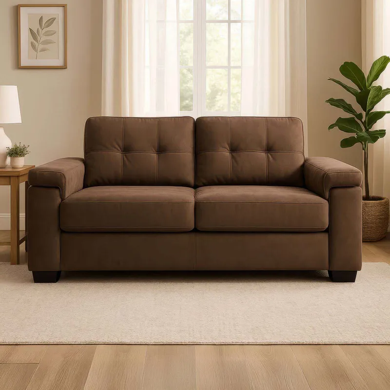 Sillón 3 Cuerpos Tela Marron Luares Choc. en Marrón - Sillones y sofás, Uruguay | Divino