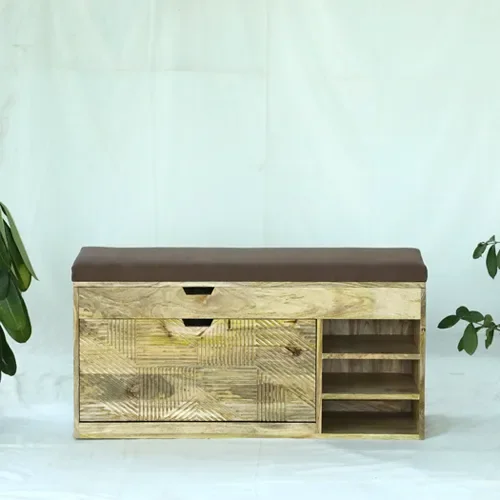 B26 Zapatera/Pie de cama 110x32x50 en Madera natural - Mesas de living, Uruguay | Victoriana, vista 3
