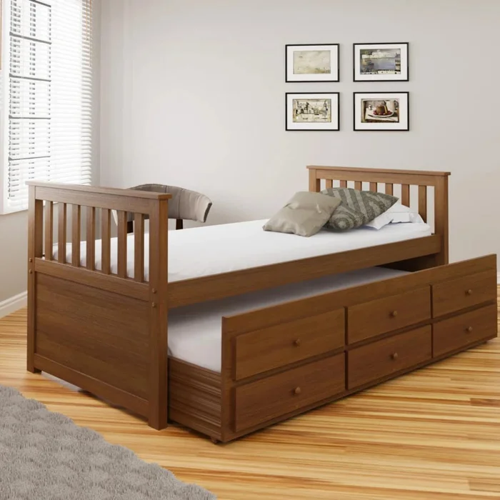 Cama Marinera - 1 Plaza Pino 2.0 - Marrón - Línea Monterrey en Marrón - Dormitorio, Uruguay | Ecowood, vista 2