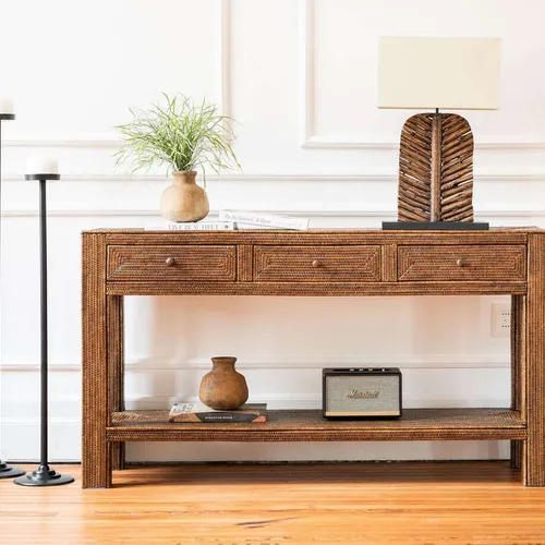 CONSOLA DE RATTAN - 1.50 X 0.40 MTS en Marrón - Bibliotecas, Uruguay | La Iberica