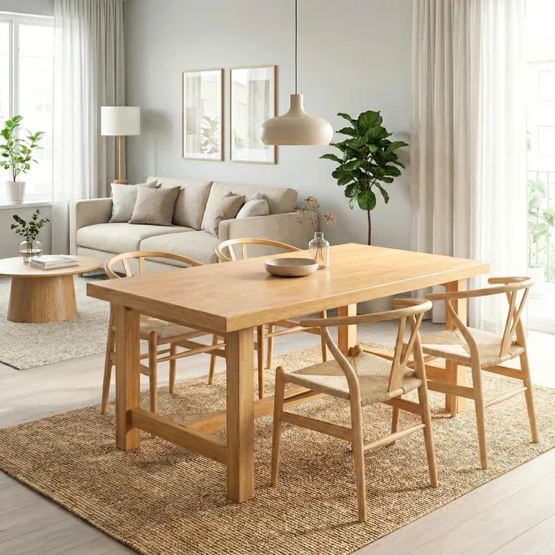 Mesa de comedor Madera Maciza Toronto 160 cm - Línea Serena en Madera natural - Mesas de comedor, Uruguay | Ecowood, vista 8
