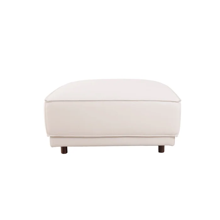 Puff Cuero-100-natural Blanco Romeo Tp2 Grano en Blanco - Sillones y sofás, Uruguay | Divino, vista 2
