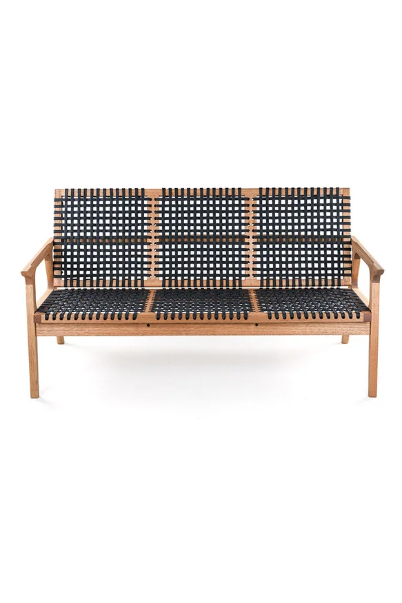 SOFA TRACO 3 LUGARES CUERDA NEGRA 155x72x84CM JATOBA - Muebles para el exterior, Uruguay | Vinibel, vista 2