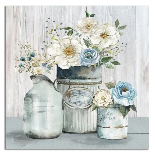 CUADRO CANVAS 40x40cm FLOR ANÉMONA BLANCA en Blanco - Decoración de pared, Uruguay | Decohogar