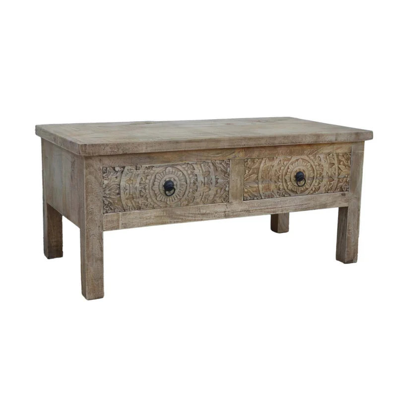Mesa Ratona Madera-de-mango Natural-beige India Natural en Madera natural - Mesas de living, Uruguay | Divino, vista 3