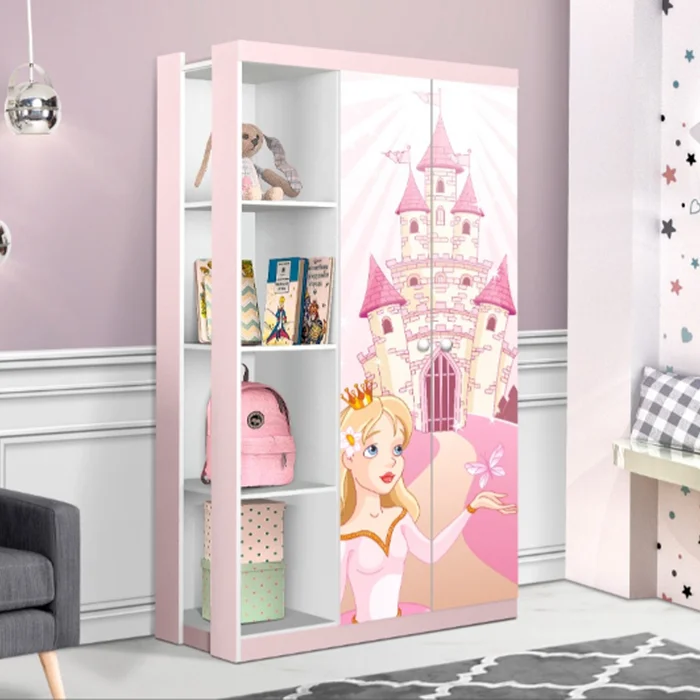 Ropero Para Niños 2 Puertas 4 Estantes Armario Infantil Princesa en Multicolor - Muebles, Uruguay | Soy Hogar, vista 3