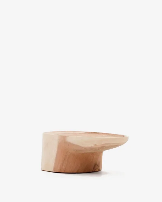 Mesa de centro Mosi con pie de madera maciza de mungur - 90 x 50 cm en Madera natural - Mesas de living, Uruguay | Kavehome