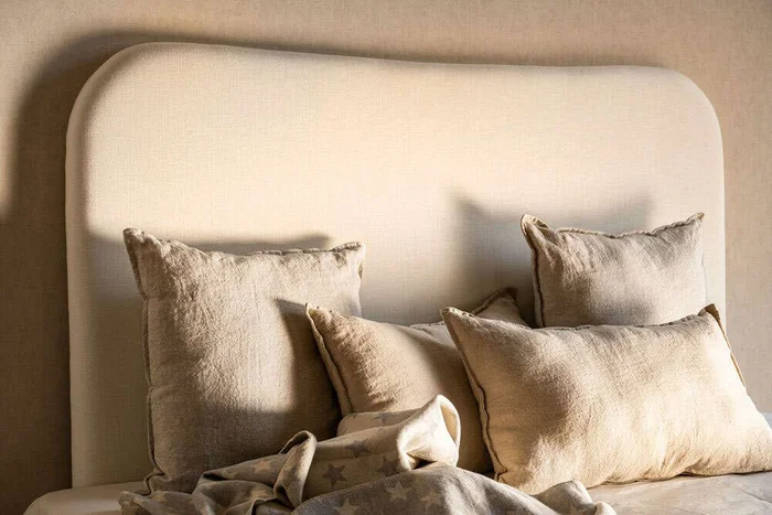 RESPALDO ORGANIC - CURVO - LINO ANTIMANCHAS en Blanco - Respaldos de cama, Uruguay | La Iberica
