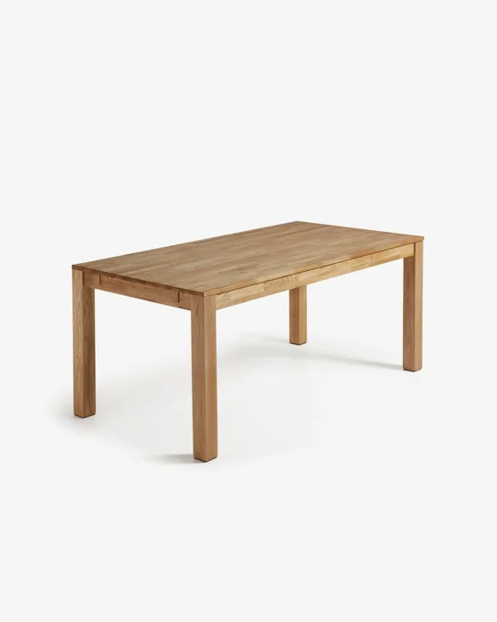 Mesa extensible Isbel - 120 (200) x 75 cm madera maciza de roble en Madera natural - Mesas de comedor, Uruguay | Kavehome