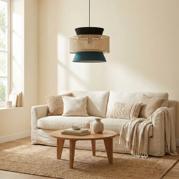 Colgante Trio Chroma Rattan en Multicolor - Lámparas colgantes, Uruguay | La Perla, vista 2