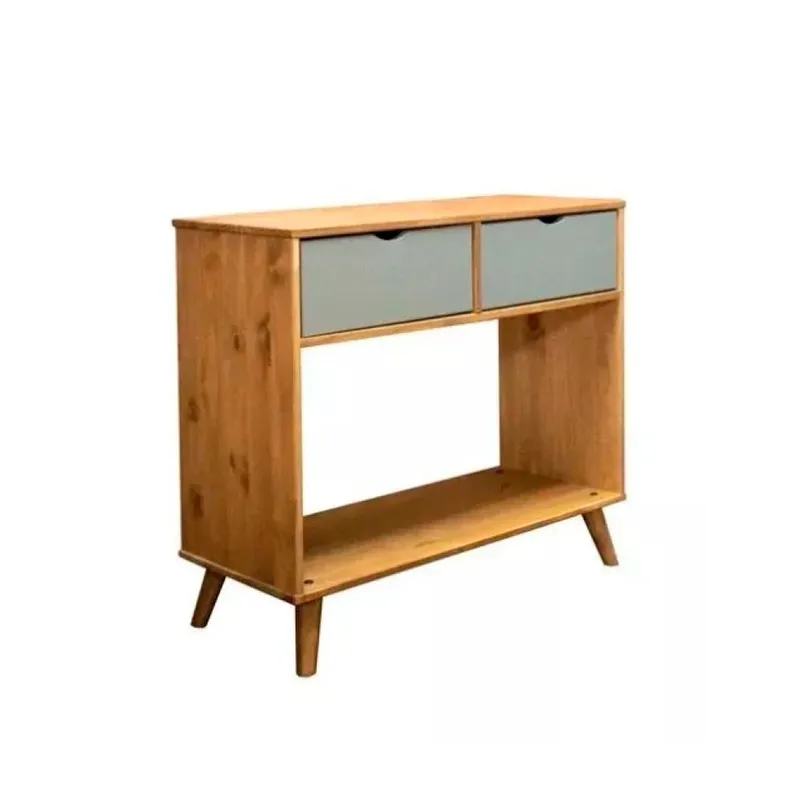 Aparador Mesa De Arrime 2 Cajones - Línea Berlín - Gris en Gris - Muebles para TV, Uruguay | Ecowood