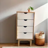 Cajonera 4 C Mel/gris Linea Nordica en Madera Maciza