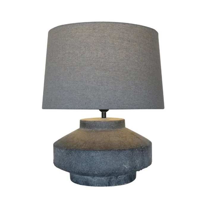 LAMPARA DE MESA TERRACOTA D40x48CM BASE GRIS/GRIS en Gris - Lámparas de mesa, Uruguay | Koz