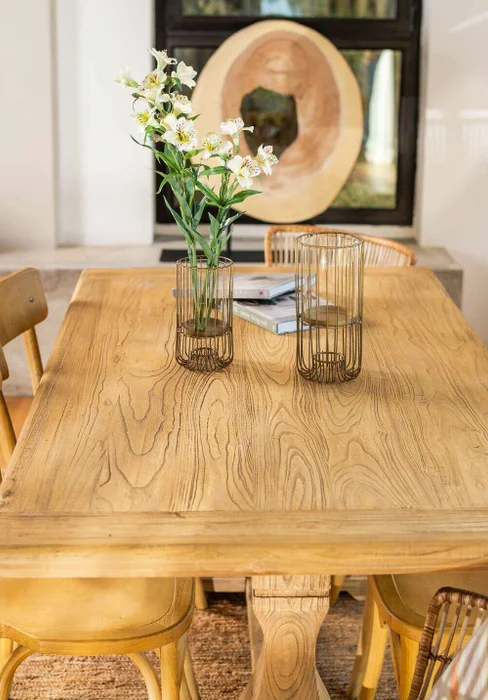 MESA COMEDOR DE OLMO ISABEL - 1.60 X 0.90 MTS en Madera natural - Mesas de comedor, Uruguay | La Iberica, vista 18