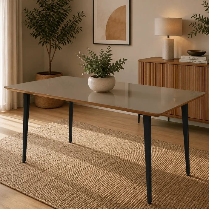 Mesa de Comedor 6 lugares con Vidrio LIQUIDACIÓN en Gris - Mesas de comedor, Uruguay | Balton