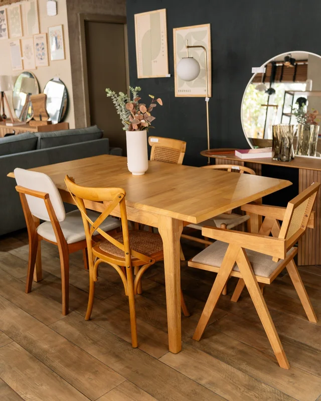 Mesa de Comedor Extensible Madera Natural - Inari en Madera natural - Mesas de comedor, Uruguay | Berna Home, vista 4