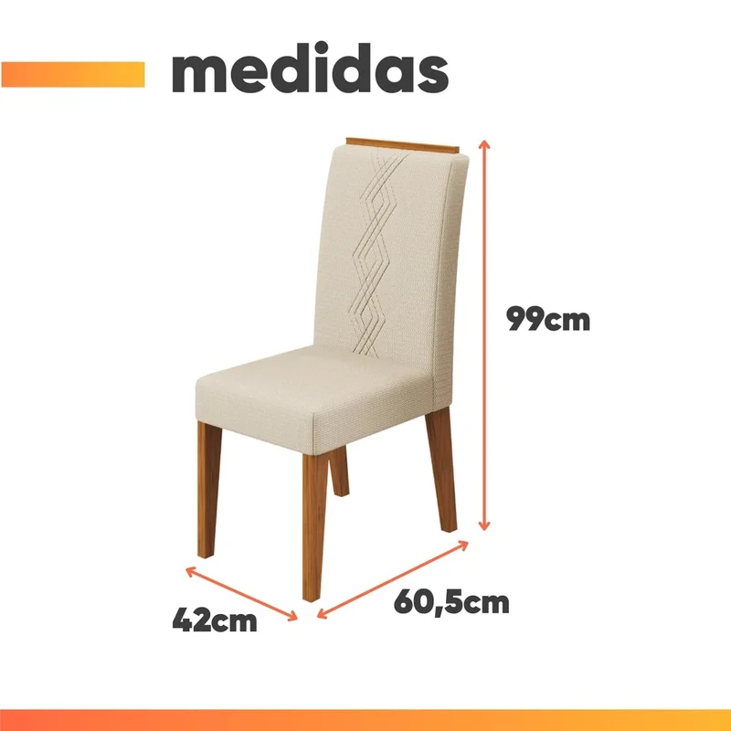 JUEGO DE COMEDOR LIA 6 SILLAS TAPIZADAS MDP en FREIJO - Mesas de comedor, Uruguay | Soy Hogar, vista 4