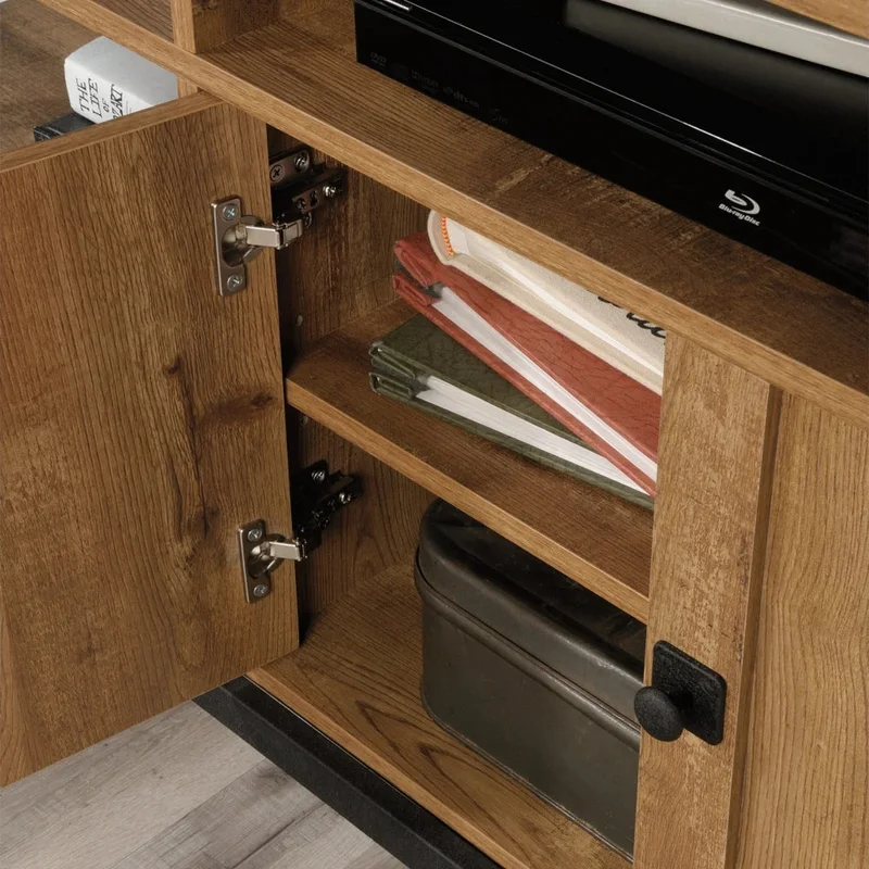 Rack Tv Múltiple Estantería y Puertas - Sauder en Madera natural - Muebles para TV, Uruguay | Ecowood, vista 5